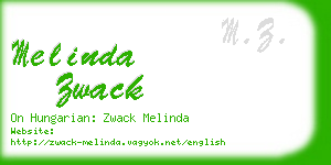 melinda zwack business card